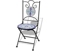 Homgoday Sedie da Bistrot Pieghevoli 2 pz in Ceramica Blu e Bianco - Pratiche e Stilose