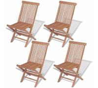 Homgoday Sedie da Giardino Pieghevoli 4 Pezzi in Legno Massello di Teak, Eleganti e Pratiche