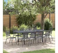Homgoday Set da Pranzo 11 Pezzi 11 pcs Grigio Large Metallo