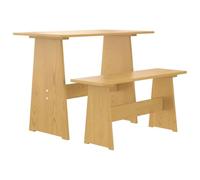 Homgoday Set da Pranzo in Legno Massello di Pino con Panca, Tavolo 100x60x73 cm, Panca 92x28x43 cm, Colore Marrone Miele, Gamma Reine, Assemblaggio Richiesto