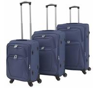 Homgoday Set di 3 trolley con custodia morbida, colore: blu navy, Marina Militare