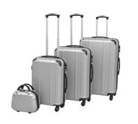 Homgoday Set trolley rigido da quattro pezzi, colore argento, Argento