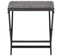 Homgoday Sgabello Pieghevole in Polyrattan Marrone per Esterni