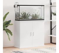 Homgoday Supporto per acquario bianco, 81 x 36 x 73 cm, in legno ingegnerizzato, armadietto per acquari, con supporto sicuro per casa, soggiorno, animali di tipo 1 e accessori per animali domestici