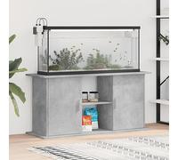 Homgoday Supporto per acquario con scomparti e ripiani, Acquario con mobiletto, Acquario sottopiano, Tavolo per acquario, Supporto per acquario, Terrario con scaffale, Cemento grigio 121x41x58 cm