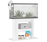 Homgoday Supporto per Acquario, Mobile per Acquario, Credenza Armadio da Cucina, Mobiletto Portaoggetti Ripiani Salvaspazio Mobiletto, Mobile Acquariorio, 80x35x60 cm in Legno Multistrato Bianco