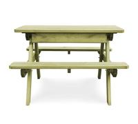 Homgoday Tavolo da Picnic per Bambini con Panche 90x90x58 cm in Pino, Pratico e Divertente