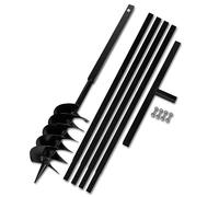 Homgoday Trapano da Terra con Manico 150 mm con Tubo di prolunga Acciaio 5 m, Attrezzi da Terreno, Trapano a Spirale Giardino, Trivella a Mano Trapano a Mano Attrezzi Trivella per Trapano