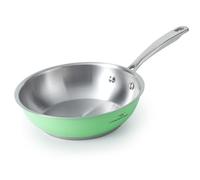 HOMICHEF 20 CM Verde menta Padella in acciaio inossidabile senza nichel - Padella a induzione non tossica senza rivestimento, piccola per pasti solitari