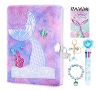 Homicozy Diario Segreto Ragazze, Diario con Serratura, Notebook con Penna Multicolore per Ragazze di età 7-14, Diario per Bambini con Borsa di Peluche, Regalo di Compleanno Prodotti per ufficio