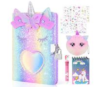 Homicozy Diario Segreto Ragazze, Diario con Serratura, Notebook con Penna Multicolore per Ragazze di età 7-14, Diario per Bambini con Borsa di Peluche, Regalo di Compleanno