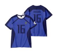 Homidam Unisex Anime Blue Lock Cosplay T-Shirt Costume Collo Rotondo Magliette a Manica Corta(Blue 16 Hiori,L)