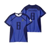 Homidam Unisex Anime Blue Lock Cosplay T-Shirt Costume Collo Rotondo Magliette a Manica Corta(Blue 8 Bachira,S)