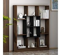 HOMIDEA MARS Libreria - Scaffale per libri - Scaffale per ufficio/soggiorno dal design moderno (Noce/Nero)