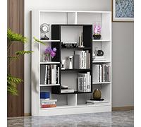 HOMIDEA VENUS Libreria - Scaffale per libri - Scaffale per ufficio/soggiorno dal design moderno (Bianco/Nero)