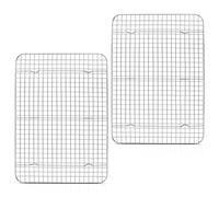 Homikit cremagliera di raffreddamento per torte, 2 pezzi in acciaio inox cremagliera di raffreddamento grande, rettangolare per la cottura di raffreddamento, 42x29.3x1.8cm