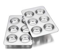 Homikit teglia per muffin, 2 teglia 6 muffin cupcake budino brownies, 29×18cm