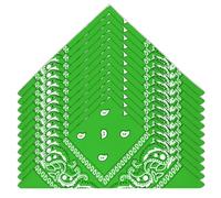 HOMIKLSA Bandane quadrate, bandane per uomini e donne, confezione da 12 sciarpe Paisley, bandane stile cowboy per moda e accessori bandana, verde, 22
