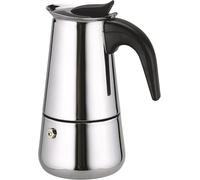Hominas Caffettiera 6 Tazze, Caffettiera Induzione Macchina per Caffè Espresso Moka Argento con Manico Sagomato per Fornelli e Induzione, 300 Ml