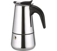 Hominas Caffettiera 9 Tazze, Caffettiera Induzione Macchina per Caffè Espresso Moka Argento con Manico Sagomato per Fornelli e Induzione, 450 Ml