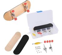 Hominas Fingerboard Professionale, Mini Finger Skateboard in Acero di Legno Completo Finger Board Ragazzo Giocattolo con Scatola per Giocare o Come Decorazione (Rosso)