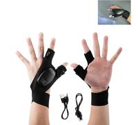 Hominas Guanti da pesca con luce LED, guanti a mezza dita, ricaricabili USB, regalo per uomini, calendario dell'Avvento, imbottitura