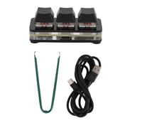 Hominas Mini tastiera a 3 tasti Tastiera gioco meccanica USB Tastiera programmabile personalizzata RGB con interruttore rosso per lavoro d'ufficio e giochi (Nera)