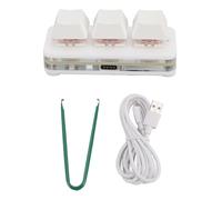 Hominas Mini tastiera a 3 tasti Tastiera gioco meccanica USB Tastiera programmabile personalizzata RGB con interruttore rosso per lavoro d'ufficio e giochi (Bianca)
