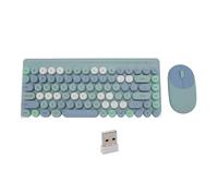 Hominas Tastiera wireless Mouse Combo 86 tasti Bluetooth Dual Mode Design retrò Plug Play USB per PC Laptop Gaming Lavoro Materiale ABS Colore misto (Blu)