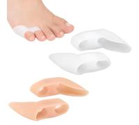 Homirty 4 Paia Separatori Dita Dei Piedi Separatore Dita Piede a Doppio Fori Separatore per Mignolo Separatori e Protezione Mignolo Piede Divaricatore Dita Piedi Cuscinetti per Alluce Valgo (2 Colori)