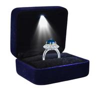 Homirty Scatola per Anelli a LED, Scatola per Anelli di Fidanzamento, Scatola Regalo Di Anello, Scatola per Anello di Matrimonio, Scatola Proposta Ring Box per Matrimonio Fidanzamento (Blu)