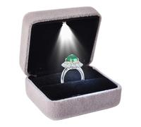 Homirty Scatola per Anelli a LED, Scatola per Anelli di Fidanzamento, Scatola Regalo Di Anello, Scatola per Anello di Matrimonio, Scatola Proposta Ring Box per Matrimonio Fidanzamento (Grigio)