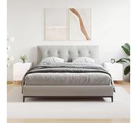 homiuse Comodino in Legno 2 pz Arredamento D'interni Design Minimalista Tavolino da Letto Armadietto Portaoggetti per Camera da Letto Bianco Lucido 40x40x50 cm