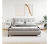 homiuse Comodino in Legno 2 pz Tavolino da Letto Arredamento D'interni Armadietto Portaoggetti per Camera da Letto Design Minimalista Bianco 40x35x50 cm