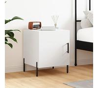 homiuse Comodino in Legno Arredamento D'interni Tavolino da Letto Armadietto Portaoggetti per Camera da Letto Design Minimalista Bianco 40x40x50 cm