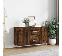 homiuse Credenze 100x36x60 cm Credenze Buffet Credenza Per Cucina Mobili Cassettiere Camera Da Letto Cassettone Legno Mobiletto Sala Credenze Basse Rovere Fumo