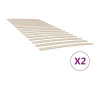 homiuse Giroletto Base del Letto in Legno 2 pz Comoda Rete a Doghe Mobili per Camera da Letto Telaio del Letto Pieghevole Design Minimalista Marrone 200x90 cm