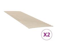 homiuse Giroletto Base del Letto in Legno 2 pz Comoda Rete a Doghe Telaio del Letto Mobili per Camera da Letto Pieghevole Design Minimalista Marrone 200x70 cm