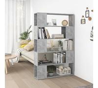 homiuse Libreria in legno grigio cemento, 100 x 24 x 155 cm, scaffalatura a cubetti, scaffalatura da parete, divisorio in legno, per carichi pesanti, facile da montare