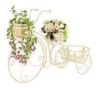 homiuse Piedistallo per Piante a Forma di Bici in Stile Vintage Metallo 77x26x50 cm Porta Piante Da Interno Piedistallo Per Piante Fioriera Da Balcone Porta Legna Per Esterno Scaffale Porta Piante