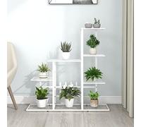 homiuse Portapiante 94,5x25x88 cm Bianco in Metallo Piedistallo Per Piante Scaffale Porta Piante Porta Legna Per Esterno Porta Vasi Da Esterno Porta Piante Da Interno