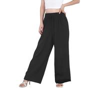 HomKuch Pantaloni da Donna Wide Leg Palazzo Leisure Elastic Lace Loose Pantaloni Lounge