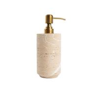 Homla NAIA - Dispenser di sapone effetto pietra, 7,5 x 17 cm, lussuoso applicatore per bagno e cucina