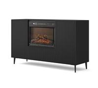 Homlando Comò Ravenna 2D1K 140 cm con camino - Credenza moderna, push-to-open, frontale in MDF di alta qualità, funzione di riscaldamento, design moderno, mobili da soggiorno, spazio di archiviazione