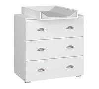 Homlando Fasciatoio MIA - Comò per bambini, 72 x 80 x 90 cm, cassettiera con fasciatoio, mobili per la cameretta dei bambini, molto spazio - bianco opaco
