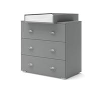 Homlando Fasciatoio MIA - Comò per bambini, 72 x 80 x 90 cm, cassettiera con fasciatoio, mobili per la cameretta dei bambini, molto spazio - basalto