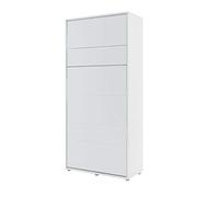 Homlando Lenart Letto per armadio Bed Concept BC03 90 x 200 cm - Letto verticale pieghevole - Armadio con letto pieghevole integrato - Letto da parete con rete a doghe - Murphy Bed (bianco opaco)