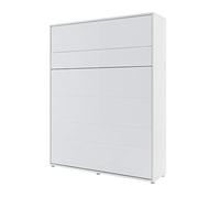 Homlando Lenart Letto per armadio Bed Concept BC12 160 x 200 cm - Letto verticale pieghevole - Armadio con letto pieghevole integrato - Letto da parete con rete a doghe - Murphy Bed (bianco opaco)