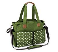 Homlynn Borsa per il cambio del bambino, grande borsa per pannolini per mamma e papà, 12 tasche grande spazio con fasciatoio e tasche isolate, Verde, 15in