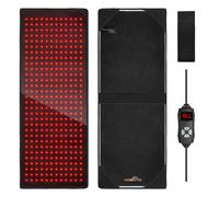 HOMLYNS Terapia della luce rossa per il corpo, 80 cm × 30 cm cuscinetto per terapia della luce infrarossa con 5 livelli di luce e 6 livelli di timer, 360 moduli LED 3 in 1, 660 nm e 850 nm vicino